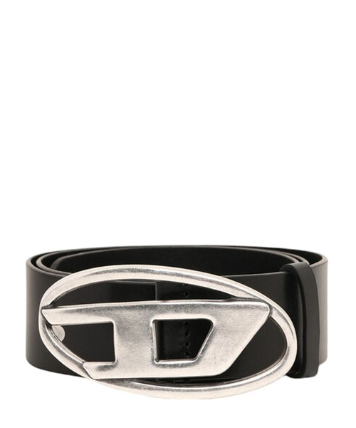 Leather belt with D buckle