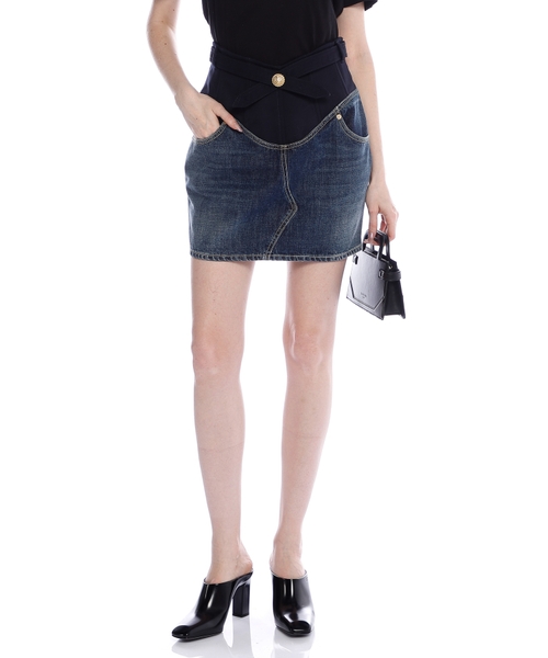 Асимметричная джинсовая юбка