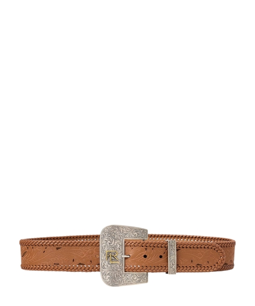 Tooled-buckle belt