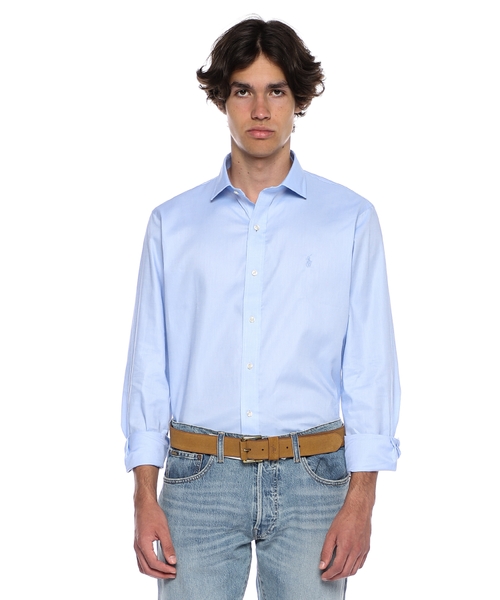 Straight fit logo embroidered shirt