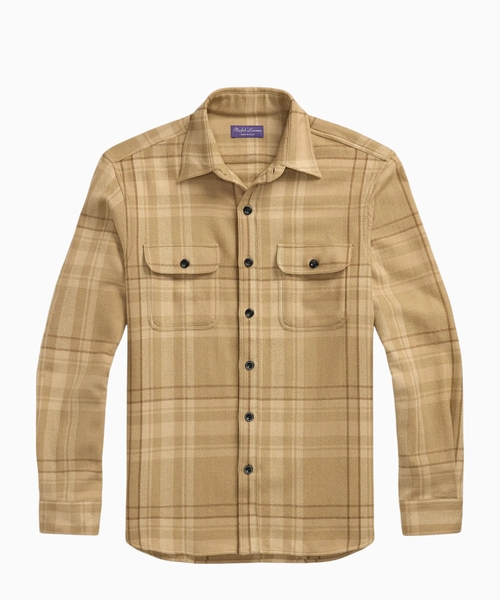 Plaid wool-blend shirt