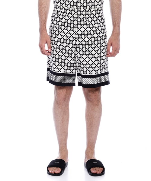 Square cross flowy bermuda shorts
