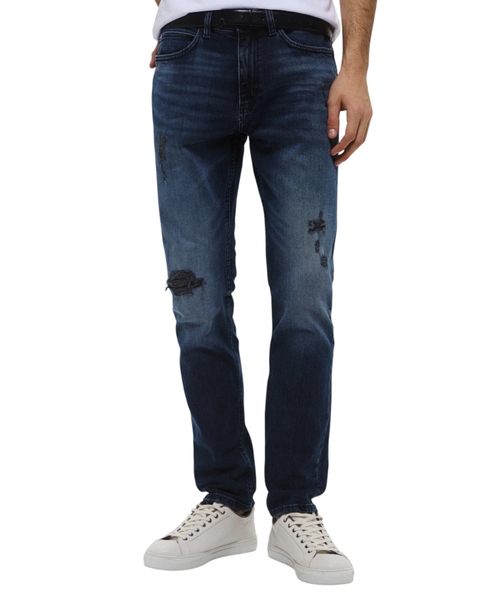 Хлопковые джинсы c рваными деталями