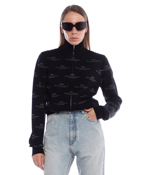 Monogrammed knit cardigan