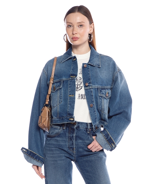 Укороченная джинсовая куртка