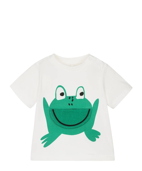 Qurbağa printli pambıq T-shirt