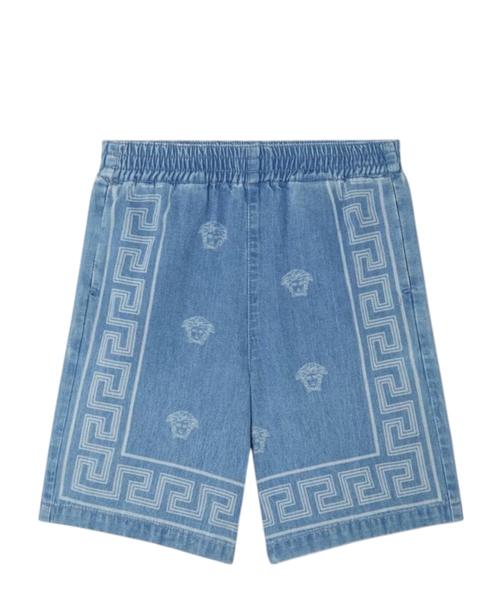 Medusa Bandana denim bermuda