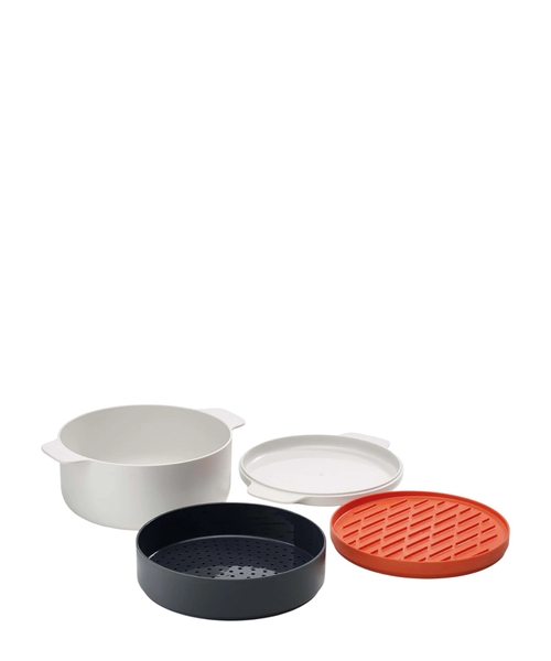 4-piece stackable microwave cooking set