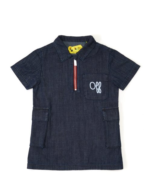 Denim dress with logo