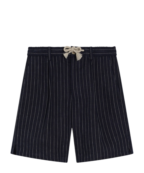 Striped fabric shorts