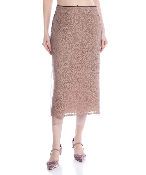Кружевная юбка миди