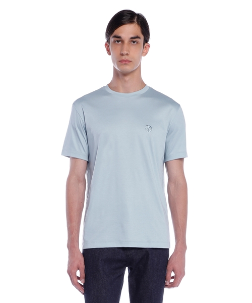 Cotton-interlock T-shirt with embroidered logo