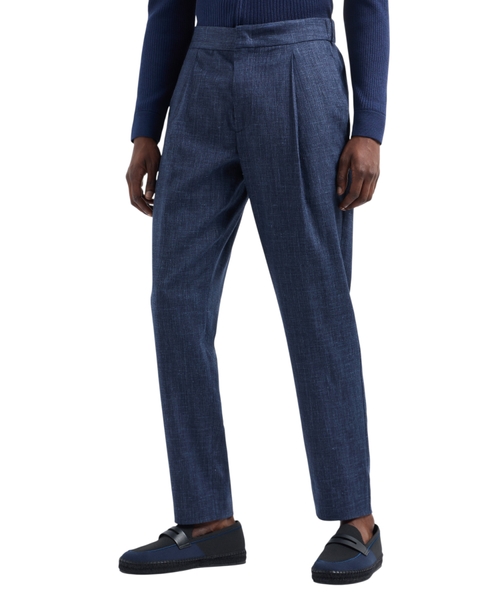 Брюки из шерсти и льна