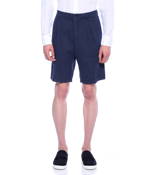 Linen and cotton bermuda shorts