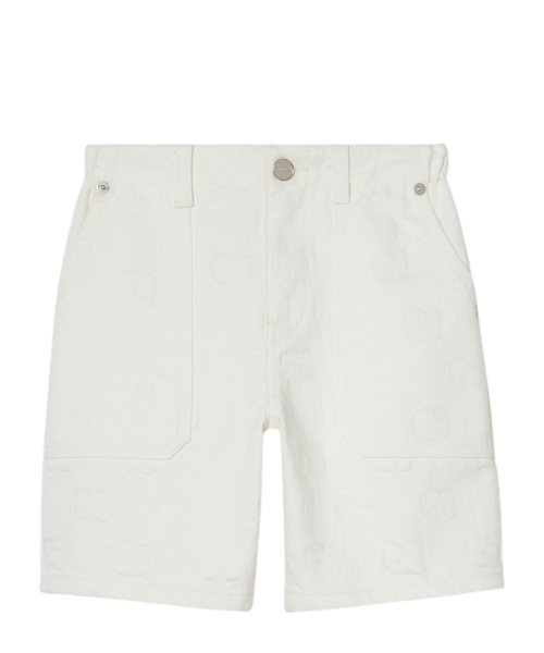 GG denim shorts with Web