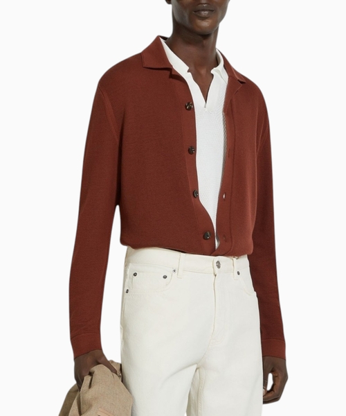 Brick wool cardigan