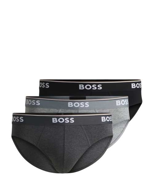 Three-pack of briefs with logos