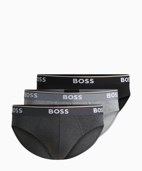 Three-pack of briefs with logos