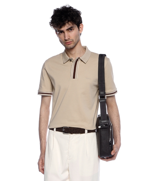 Хлопковое поло с контрастной отделкой