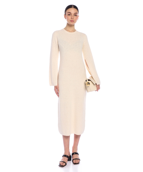Knit midi-dress with cutouts