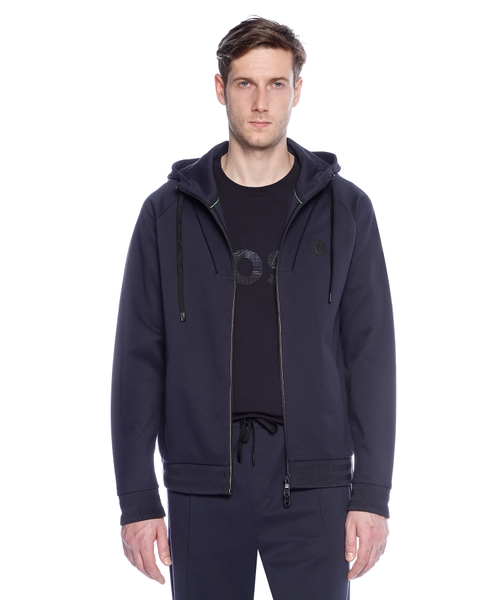 Zip-up hoodie with Double B monogram