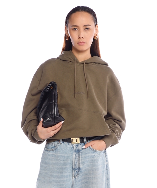 Embroidered logo cotton hoodie