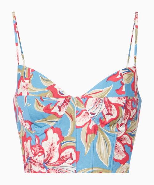 Floral Cotton Bustier Top