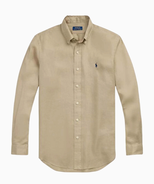 Polo Pony-embroidered linen shirt