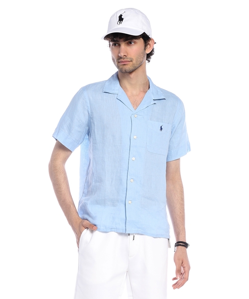 Polo Pony-embroidered linen shirt