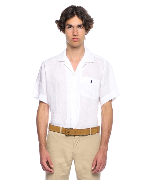 Льняная рубашка классического кроя