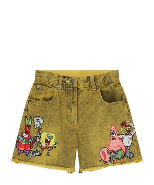 SpongeBob printli denim şort