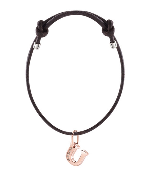 My First bracelet with letter charm and diamonds -U-