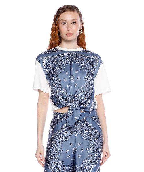 Tシャツ・カットソー MIU MIU TOP Miu Miu crystal-embellished cotton T-Shirt | Smart Closet