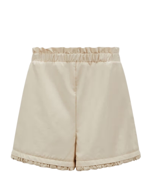Ruffle-trimmed cotton blend shorts
