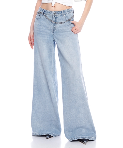 Enli biçimli denim şalvar