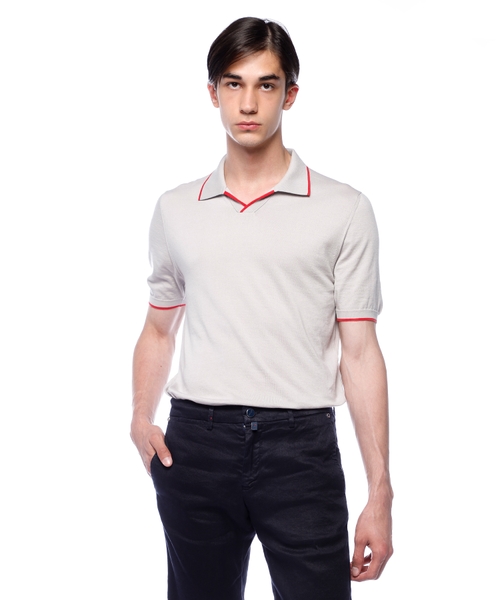 Поло с контрастными полосами