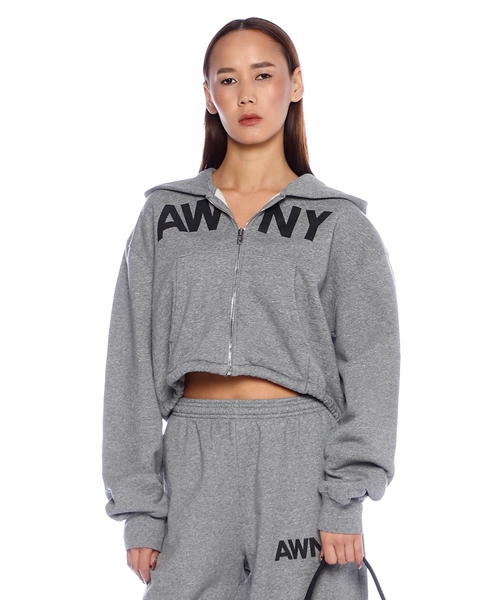 Graphic-print deconstructed wrap hoodie