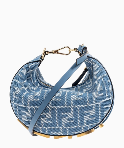 Fendigraphy denim-effect FF jacquard mini-bag