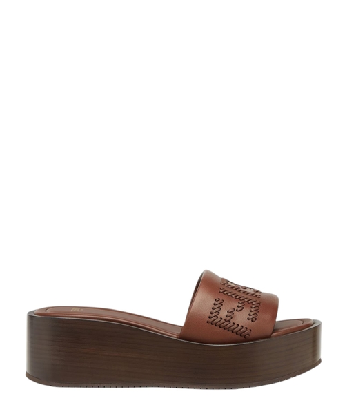 Sunshine leather flatform slides