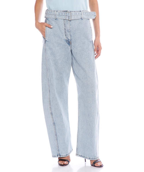 Джинсы свободного кроя с поясом