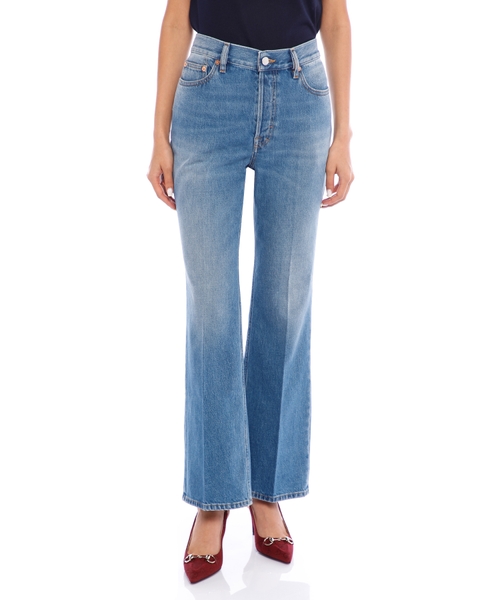 Qısaldılmış klyoş denim şalvar