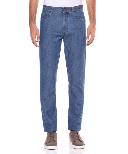 Rinse wash cotton and linen jeans