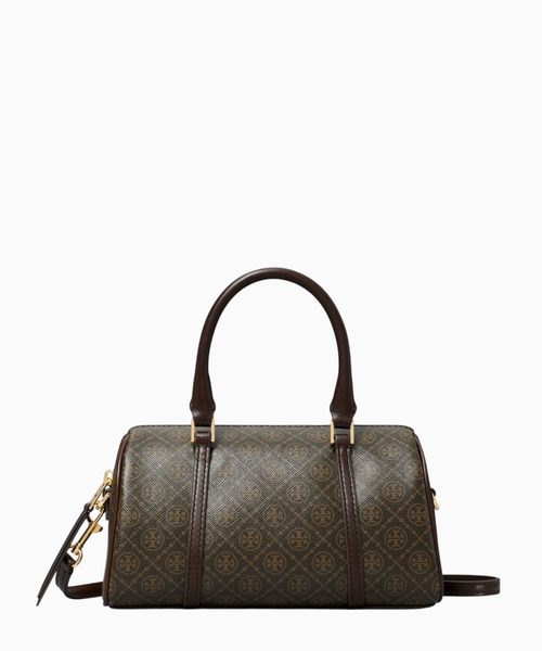 T Monogram Coated Canvas Petite Barrel Bag