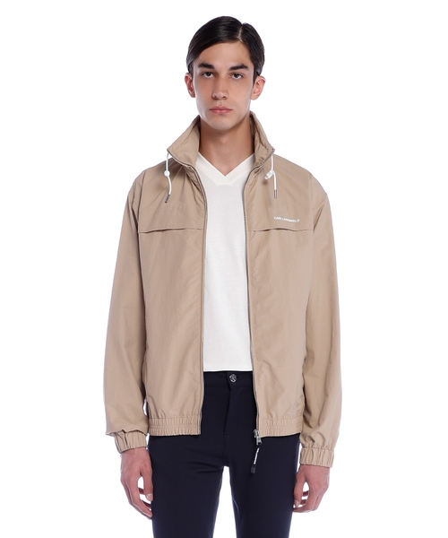Loqolu windbreaker gödəkçə