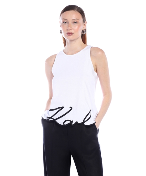 Karl Signature Hem tank top