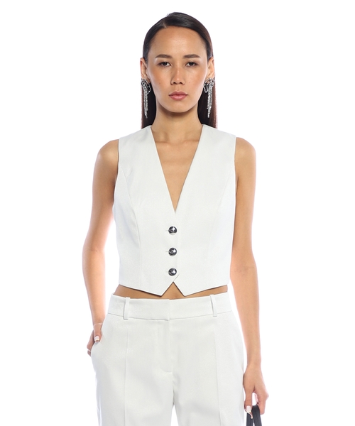 Жилет прямого кроя из мерцающей ткани