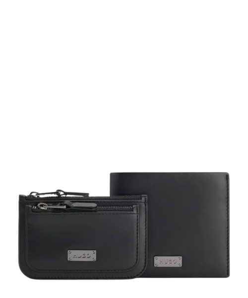 Набор из кожаного картхолдера и портмоне