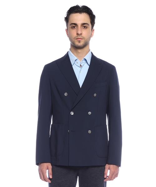 Slim-fit blazer in patterned virgin wool