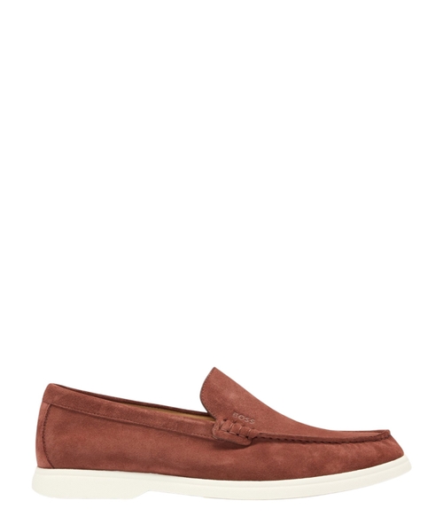 Suede loafers with contrast outsole