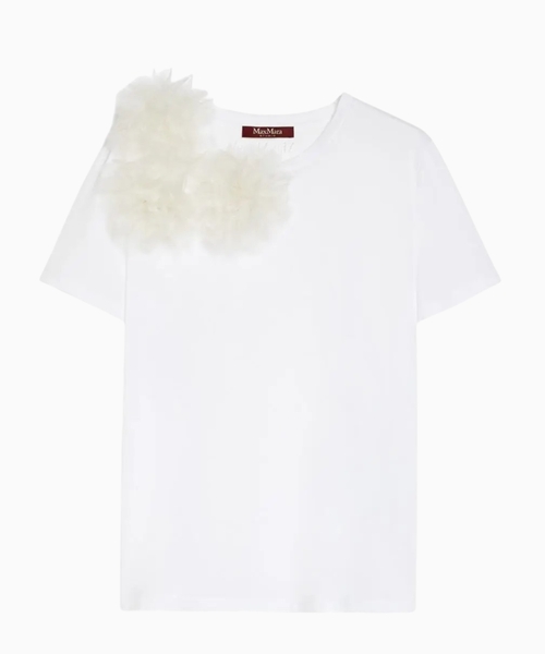 Tül volanlı T-shirt